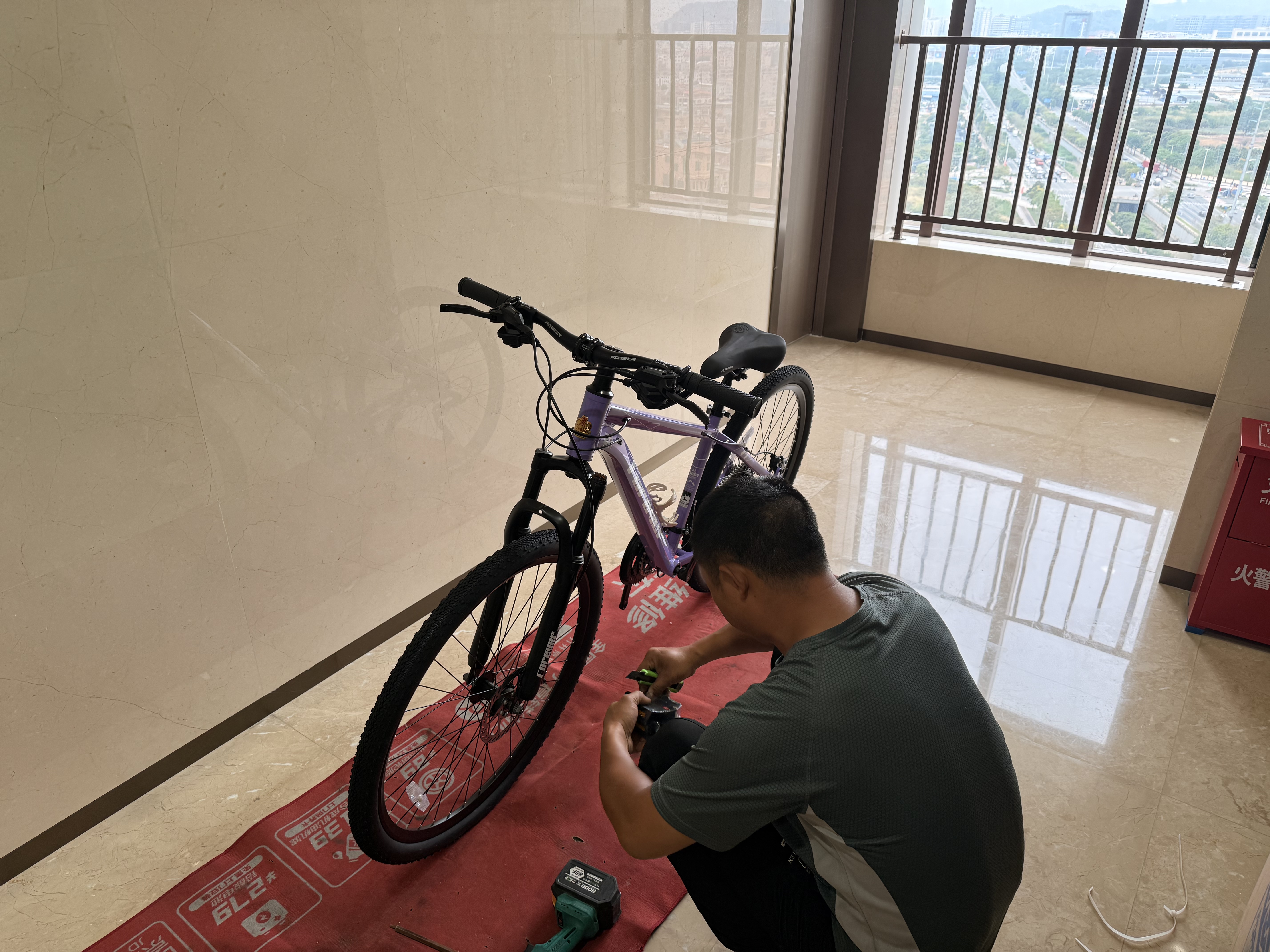 永久铝合金山地自行车成年人男女士单车F7 27速-梅林紫-油碟 实拍图