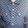 查尔斯桃心【王楚然同款】美式复古满印提花纹牛仔夹克男嘻哈高街情侣外套 M 实拍图