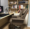 欧吉（OUJI）老板椅办公舒适久坐电脑沙发椅可躺休闲家用书桌椅子商务皮座椅 咖色+脚蹬-品牌气杆 加厚久坐不塌 钢制脚 固定扶手 实拍图