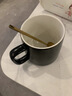 传旗马克杯大容量陶瓷杯咖啡杯带勺带盖牛奶杯早餐杯家用喝水杯子绿色 实拍图
