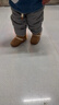 B.Duck小黄鸭童鞋儿童棉靴冬季男女童宝宝加绒保暖毛绒短靴6804A浅咖26 实拍图