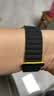 MSSM适用苹果手表表带S12/S11 Apple iWatch手表磁吸表带S10/9/8/SE3/Ultra4硅胶表带 奶黄配黑38-42 实拍图