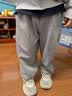 罗蒙儿童裤子男童春款儿童运动裤束脚卫裤校裤女童校园裤子灰薄绒120 实拍图