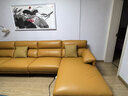 左右沙发现代简约客厅半青皮沙发DZY5161琉璃棕3.44m 实拍图