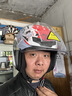 LS2新款摩托车头盔四分三盔电动助力车四季大尾翼大码男女半盔OF608 特白海底探秘 XL(建议57-58CM) 实拍图