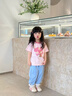 班喜迪女童裤子薄款夏装2026新款洋气宝宝休闲九分裤儿童防蚊牛仔裤夏季 蓝色 110 实拍图