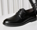 意尔康男鞋圆头商务正装鞋春秋单鞋系带皮鞋德比婚鞋 53449W 黑色 39 实拍图