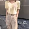 真维斯（Jeanswest）时尚减龄纯棉V领短袖t恤女2026新款爆款夏季正肩上衣小个子半袖衫 实拍图