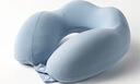 富居记忆棉u型枕旅行便携护颈脖套办公室午睡枕头汽车飞机颈托 天空蓝 实拍图