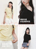 森马（Semir）陈都灵|短袖t恤女26夏短款一字肩荡领收腰氛围感上衣109326100005 实拍图