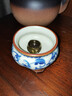 兮元记青花汝窑香炉香托线香插三足鼎香座檀香炉香熏炉家用室内茶具配件 繁花米黄汝窑花瓣小香炉（含香插） 实拍图