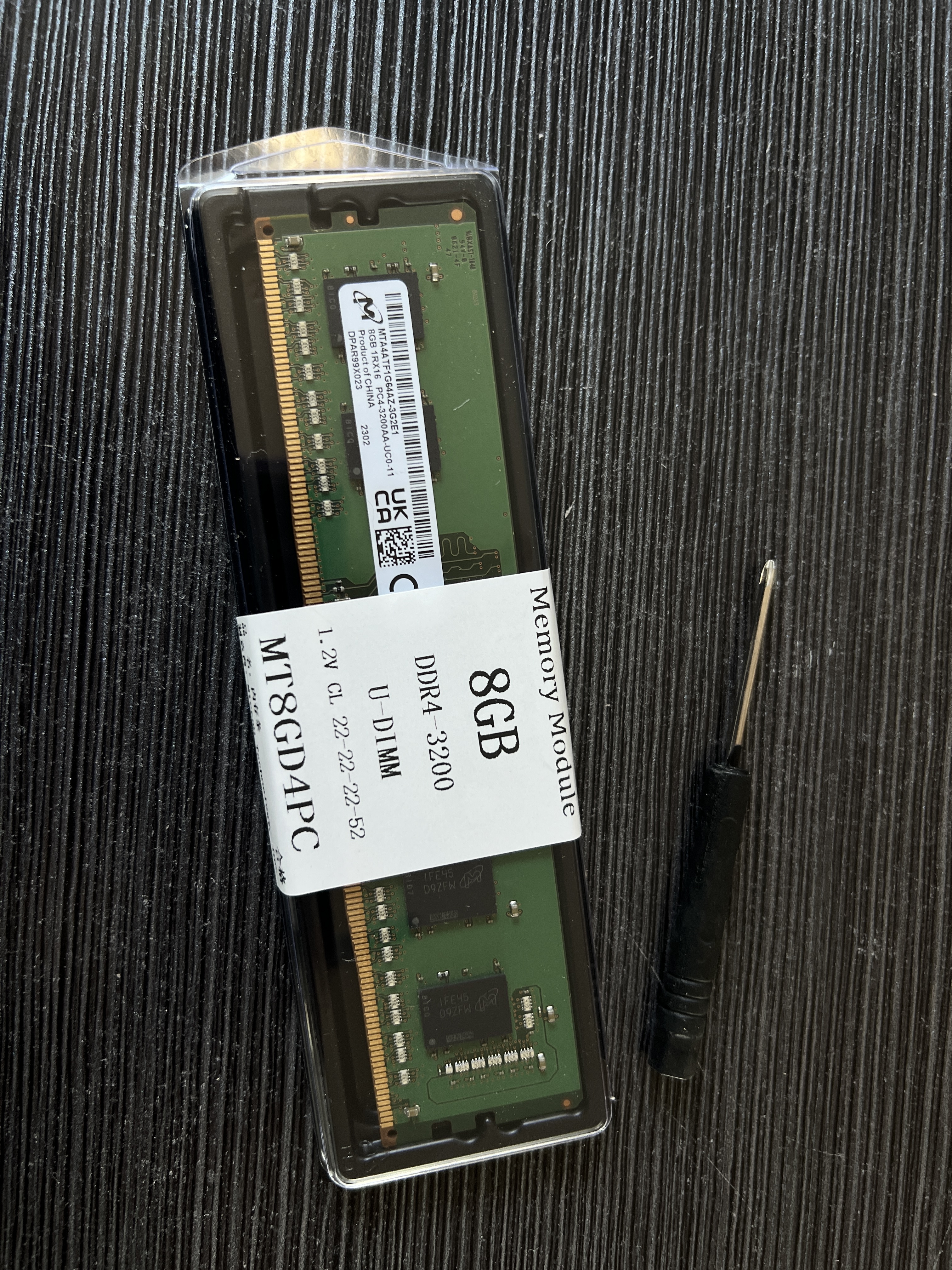 MGNC 镁光 DDR4 UDIMM 四代 台式机电脑内存条 8G DDR4 3200 台式机内存 实拍图