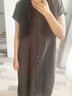 MUJI女式 亚麻水洗 法国袖连衣裙 BCL49C2S 烟熏棕色 M-L 实拍图