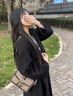 柏萨尼（PESASRIE）品牌轻奢包包女包单肩包奢侈斜挎包百搭印花包生日520情人节礼物 咖啡色【全国十仓/当次日达】 奢侈礼盒包装 实拍图