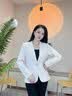 普妮姿小西装女外套春秋新款韩版高级感气质收腰短款小个子休闲西服上衣 AWY8806#单件米白色西装 L 【建议100-109斤】 实拍图