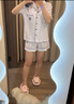维多利亚的秘密 宅度假系列 单依纯同款 天丝绵柔印花凉感睡衣套装家居服可外穿 12M7浅蓝碎花-短袖短裤 11262806 M 实拍图