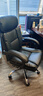 得力（deli） 带伸缩脚托老板椅 人体工学电脑椅 可躺皮椅子 87082 黑色 实拍图