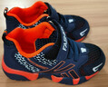 李宁热断码男童鞋子中大童透气网面2026春季儿童皮面运动休闲跑步鞋 1712深蓝橘双网 34 实拍图