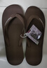 hippobloo泰国进口河马乳胶人字拖粗带纯色浮雕标志款舒适防滑橡胶拖鞋ins 巧克力 42 (泰11)【正码正拍】 实拍图