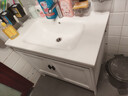 溪涧亭新款太空铝落地柜卫生间洗手盆洗脸盆柜组合陶瓷洗漱台阳台一体盆 皓月白(洗手盆)落地柜80CM 包含五金(不含镜子) 实拍图