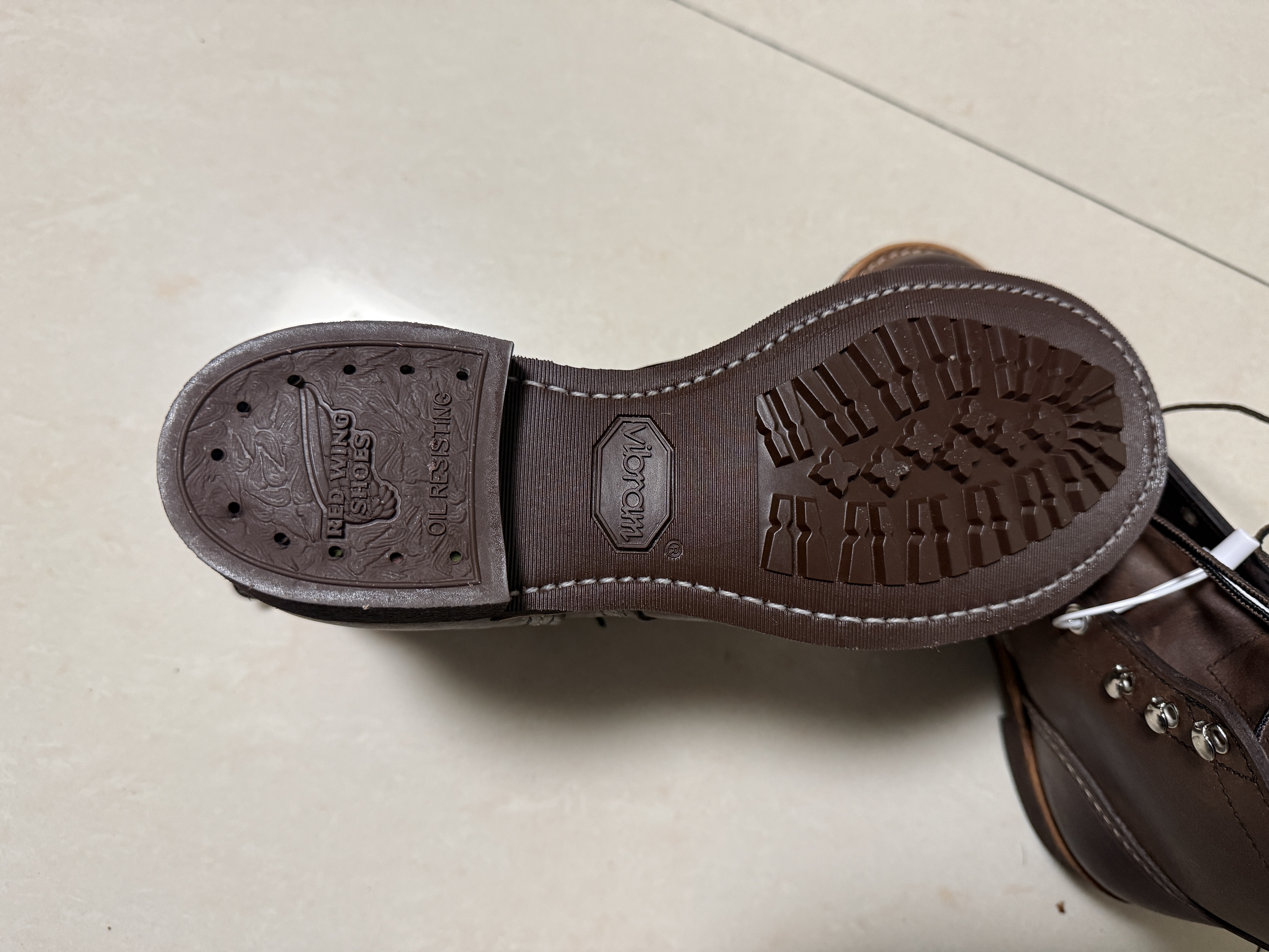 RED WING红翼8111工装靴6寸铁道工D头油鞣皮牛皮琥珀色男鞋马丁靴 琥珀色 39 (7 美码D头) 实拍图