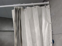 施香曼浴帘套装磁吸免打孔直杆折叠防水防霉布浴室隔断淋浴折叠干湿分离 米白色帘+白杆+双侧磁吸 适合70-120墙宽 帘宽1.2米高2米 实拍图