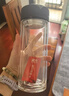 富光男女士双层玻璃杯 高硼硅玻璃304茶隔水杯子 带茶隔泡茶杯500ml 实拍图