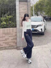 回力（Warrior）工装长裤女2026夏季新款潮流宽松高腰显瘦阔腿裤休闲双褶伞兵裤子 实拍图