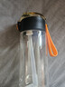 京东京造 水杯 运动大容量儿童吸管杯子学生 【PPSU黄金树脂】黑橙550mL 实拍图