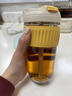 乐扣乐扣（LOCK&LOCK）咖啡杯耐热玻璃水杯子男女学生便携式双饮吸管杯随手杯500ML黄色 实拍图