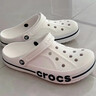 CROCS卡骆驰贝雅卡骆班洞洞鞋轻便耐磨拖鞋一脚蹬休闲鞋|205089 白/深蓝-126 39 (240mm) 实拍图