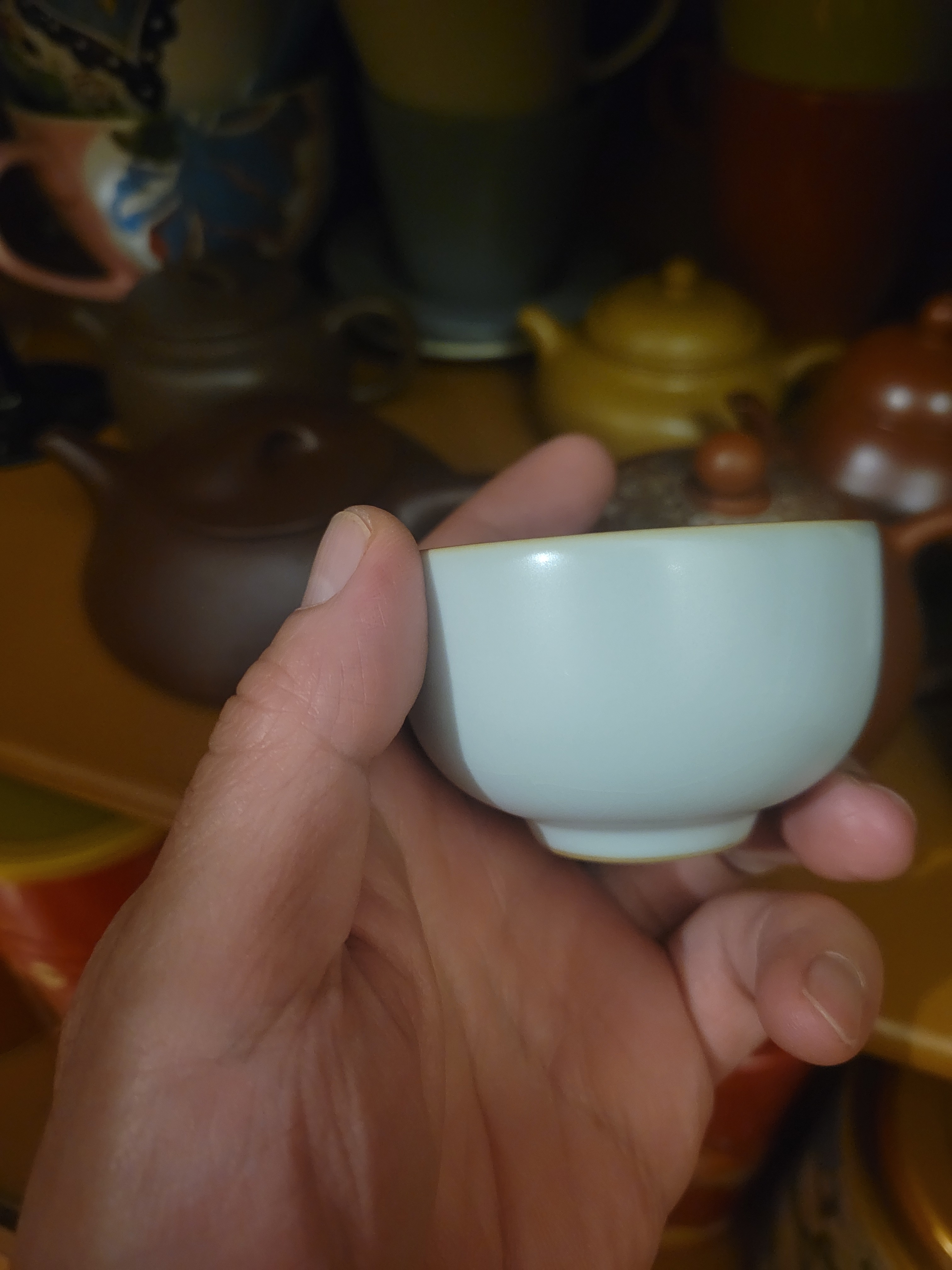 仁慈佑物汝窑茶杯茶碗主人杯汝瓷功夫茶具陶瓷纯手工天青色景德镇温文杯 温文杯约80ml  开片可养 实拍图