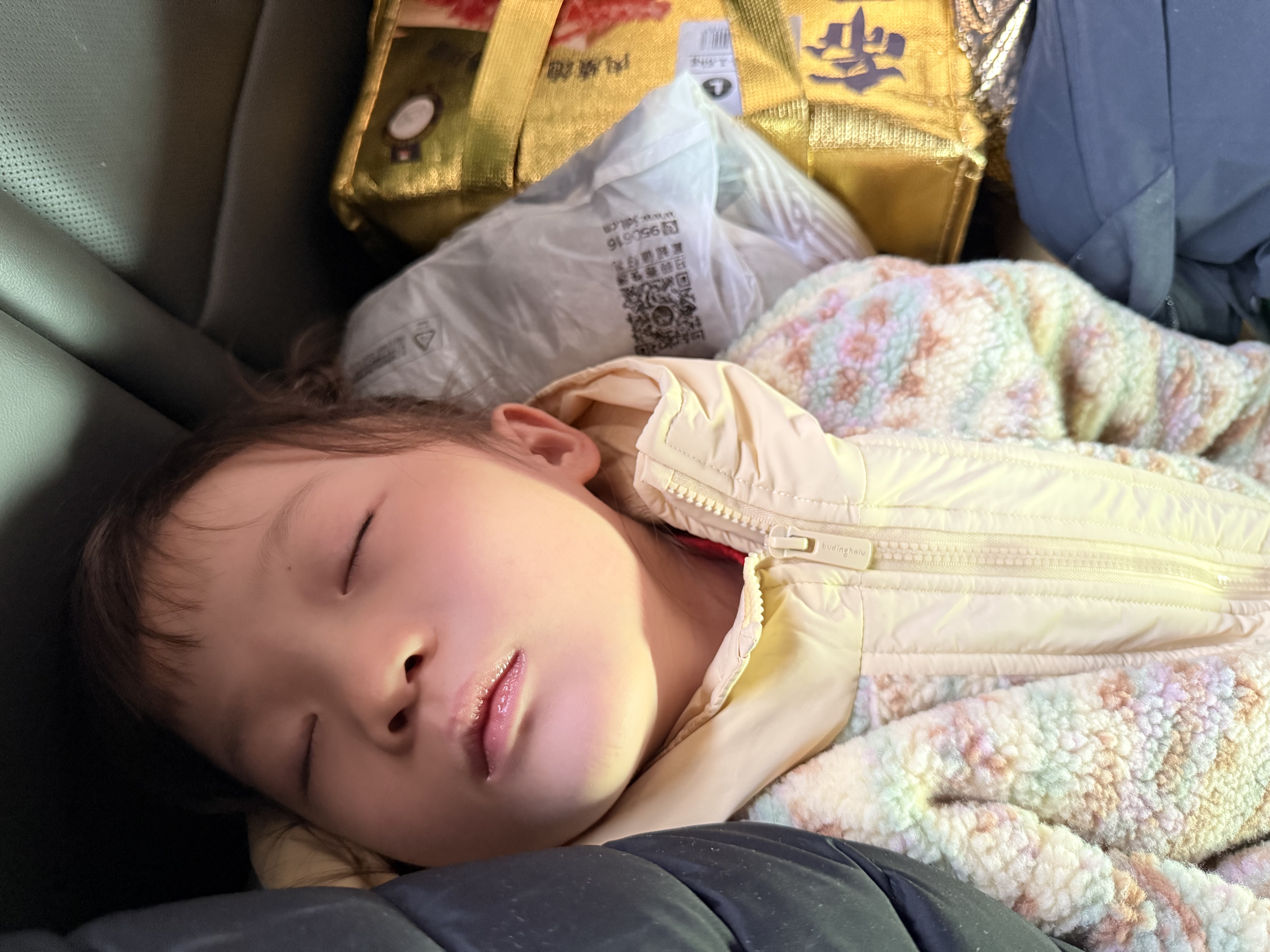布丁哈鲁【五色费尔岛】女童羊羔绒加厚连帽外套冬季新品儿童复古宽松外套 实拍图