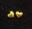 周六福足金999爱心黄金耳钉女耳饰积存金黄金计价AA096006 约0.85g 一对 实拍图
