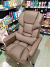 欧吉（OUJI）老板椅办公舒适久坐电脑沙发椅可躺休闲家用书桌椅子商务皮座椅 咖色+脚蹬-品牌气杆 加厚久坐不塌 钢制脚 固定扶手 实拍图