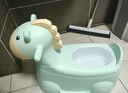 小哈伦儿童马桶宝宝坐便器婴幼儿尿盆小孩小便器万向轮刹车轮小马托帕绿 实拍图