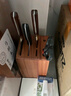 初心乌檀木刀架置物架实木刀具架台置式收纳架厨房菜刀架砧板架一体 6个刀槽-适用大部分刀具 实拍图
