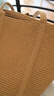 MUJI 纸编 托特包 挎包 女包 包包 轻便 手提包编织包通勤 浅棕色 大 底部直径25*高25cm 实拍图