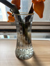 特大号轻奢创意简约玻璃花瓶透明水养鲜花北欧ins风客厅插花摆件 【28高描金】烟灰太阳花 实拍图