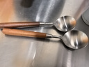 京东京造 勺子 汤饭勺304不锈钢食品接触级餐具套装【胡桃木柄】2只装 实拍图