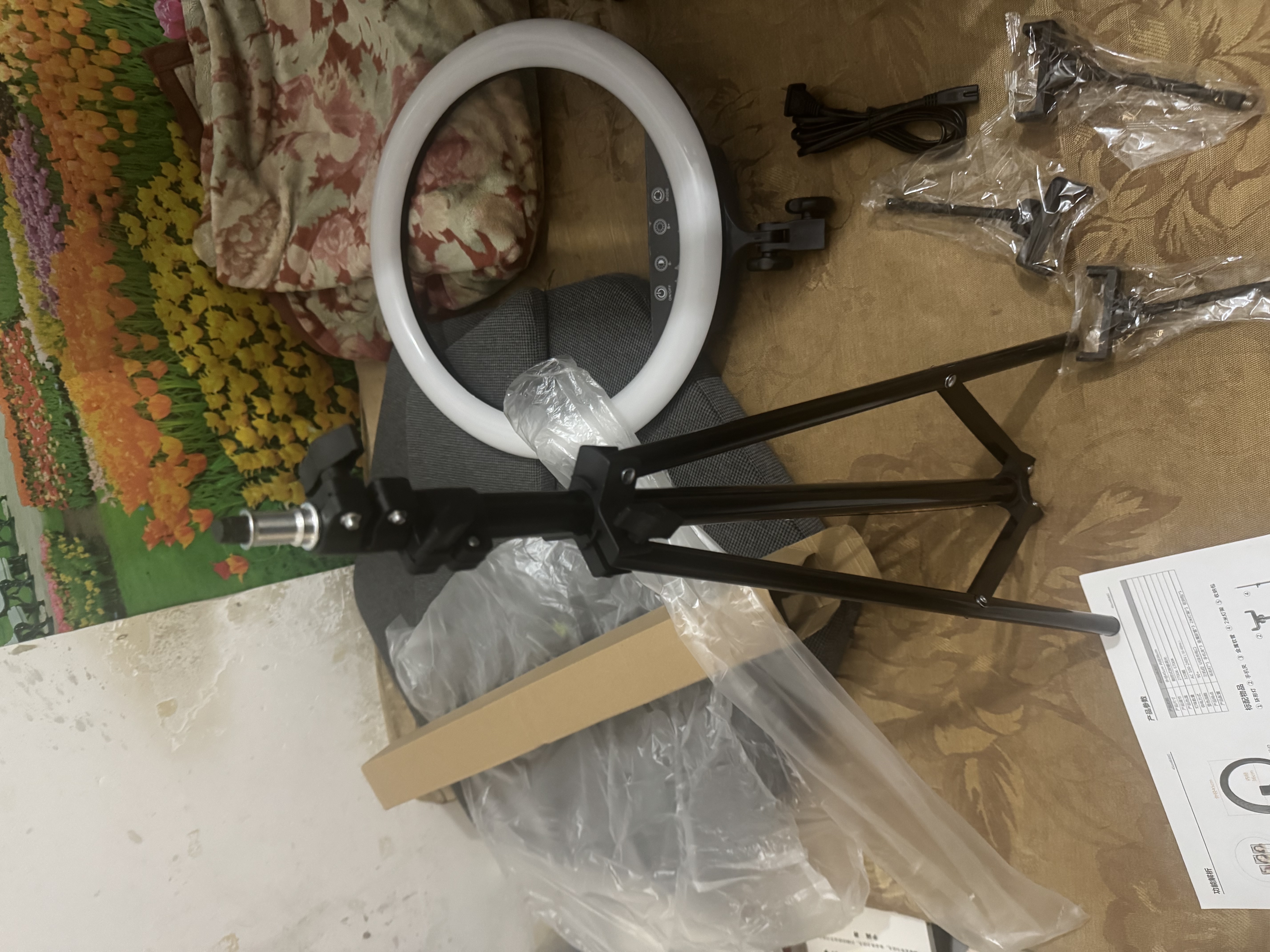 摄影怪兵器（hakutatz）45cm直播补光灯主播美颜嫩肤瘦脸led环形大光圈网红拍照设备全套落地摄影专用 2200 实拍图