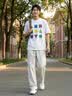 威觉夏季美式hiphop休闲裤子男星星街舞卫裤薄宽松直筒垂感运动长裤 灰色-酷尚特A3018 XL （110斤-145斤） 实拍图