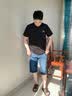 HLA海澜之家牛仔短裤男26山不在高系列猫须短裤夏季男 实拍图