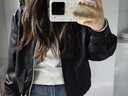 香影黑色皮衣外套女小个子2026春季新款高级感酷飒风短款pu皮夹克 黑色 M 160/84A/95-110斤 实拍图