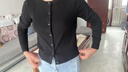 H&M女装毛针织衫夏季慵懒风休闲打底衫短款开衫内搭外套0579541 黑色001 S 160/88 实拍图