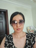 帕森（PARZIN）尼龙太阳镜女 韩版潮流多边形防晒大框美颜镜防紫外线墨镜 PZ8257 金框反光渐茶片 实拍图