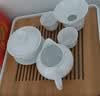 苏氏陶瓷 功夫茶具套装简约白瓷茶杯带竹面储水式茶盘套组J0250 实拍图