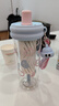 炊大皇吸管杯水杯女高颜值2025便携可爱tritan随行果汁杯果冻蓝650ml 实拍图
