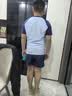 佑游泳衣泳裤男士防尴尬假两件平角沙滩裤短袖温泉五件套15056蓝色2XL 实拍图