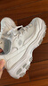 斯凯奇（Skechers）女鞋夏季蕾丝熊猫鞋厚底增高百搭休闲运动经典复古老爹鞋11959 白色/WHT 36.5 尺码偏大，建议选小半码 实拍图